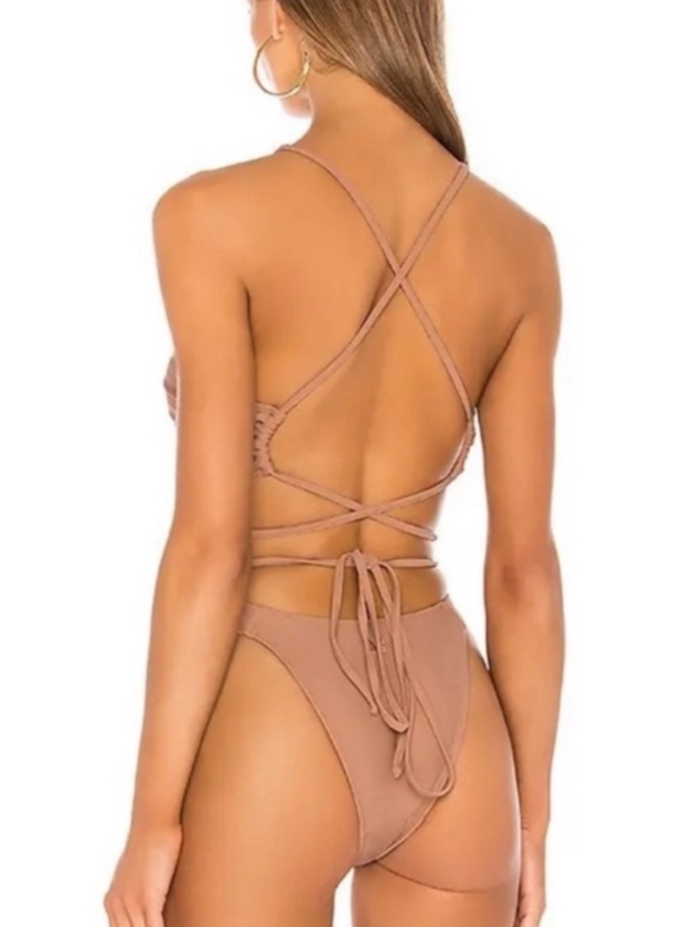 Minimale Animale Taupe Wrap Monokini One Piece Swimsuit Small - Picture 2 of 6